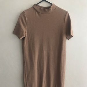 Mock neck midi sweater dress